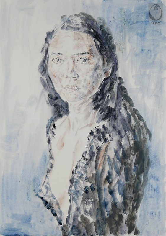 oil on paper - olio su carta di Piro